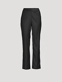 Straight-Leg Trousers Pinstripe Print