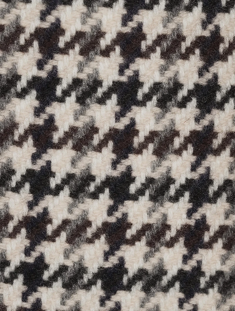 Wool Mini Skirt Houndstooth Print