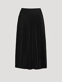 Pleated Flannel Midi Skirt