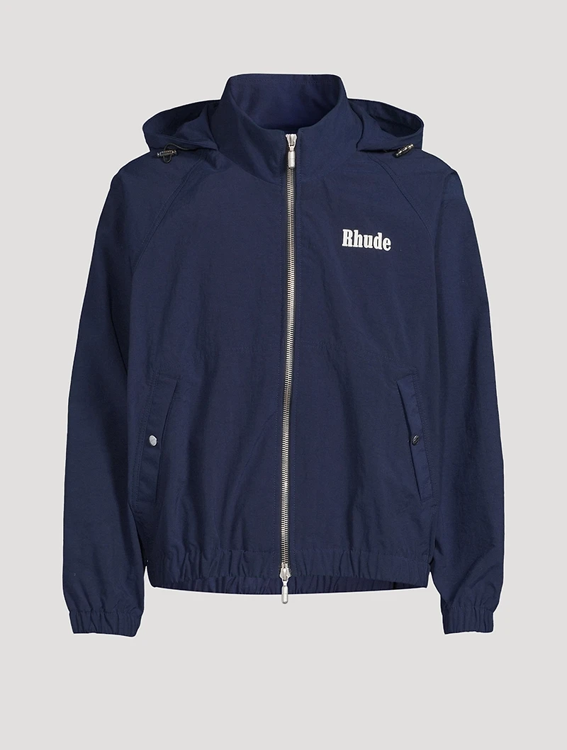 Nylon Hooded Track Jacket