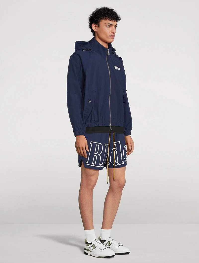 Nylon Hooded Track Jacket
