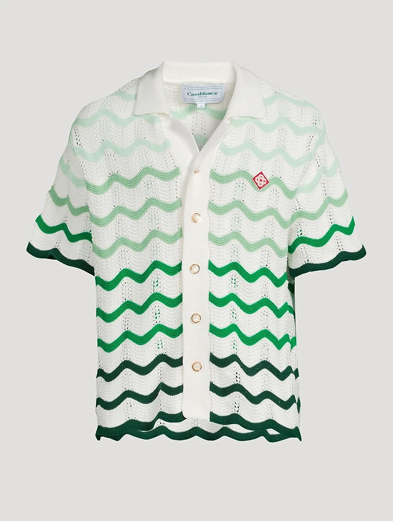Wavy Gradient Crochet Shirt
