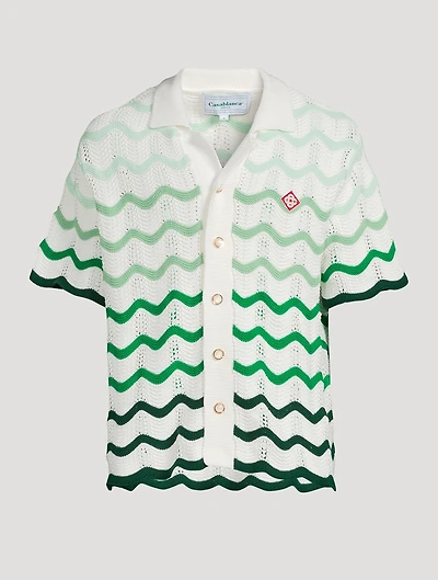 Wavy Gradient Crochet Shirt