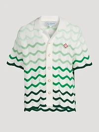 Wavy Gradient Crochet Shirt
