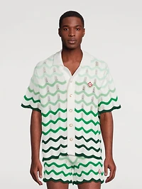 Wavy Gradient Crochet Shirt