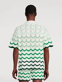 Wavy Gradient Crochet Shirt