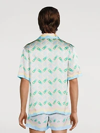 Ping Pong Silk Short-Sleeve Shirt Monogram Print