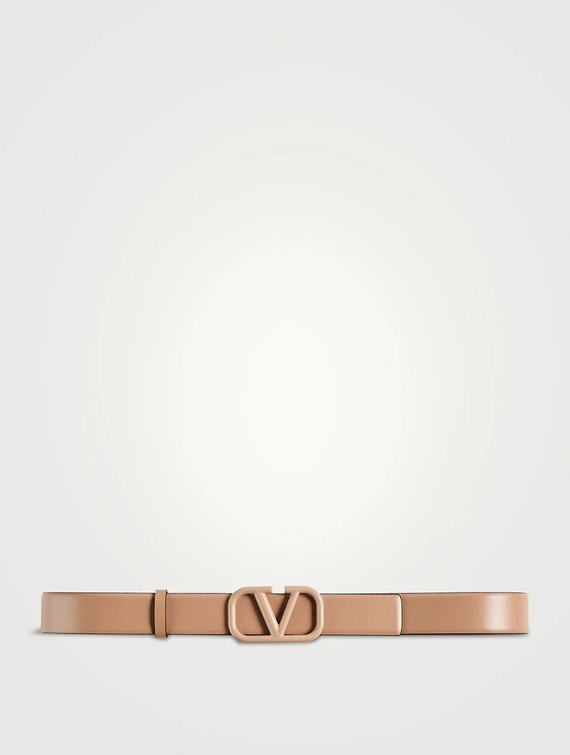Enamelled VLOGO Leather Belt