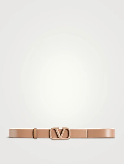 Enamelled VLOGO Leather Belt