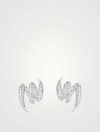 Thorn Embrace 18K White Gold Entwined Stud Earrings With Diamonds