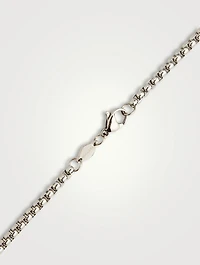 Stainless Steel Necklace with Black Square Pendant