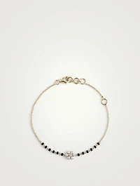 Anira Gold Beaded Chain Bracelet With Gems