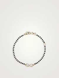 Gold Mangal Beaded Bracelet With Gems