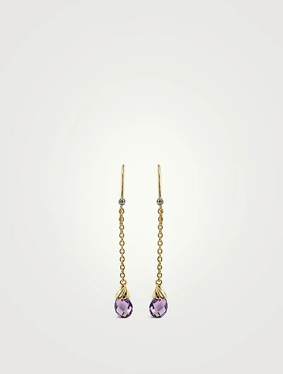 Gold Gem Drop Earrings