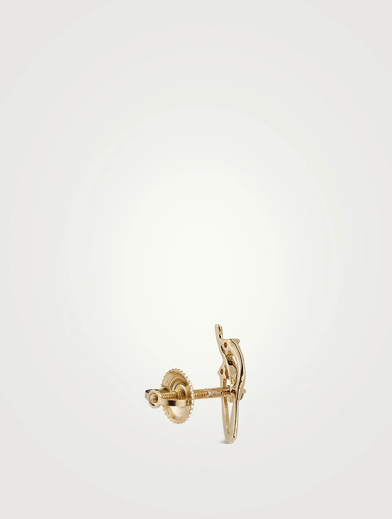 Symph Gold Stud Earrings With Gems