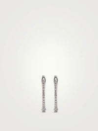 White Gold Scarlett Hoop Earrings With Gems