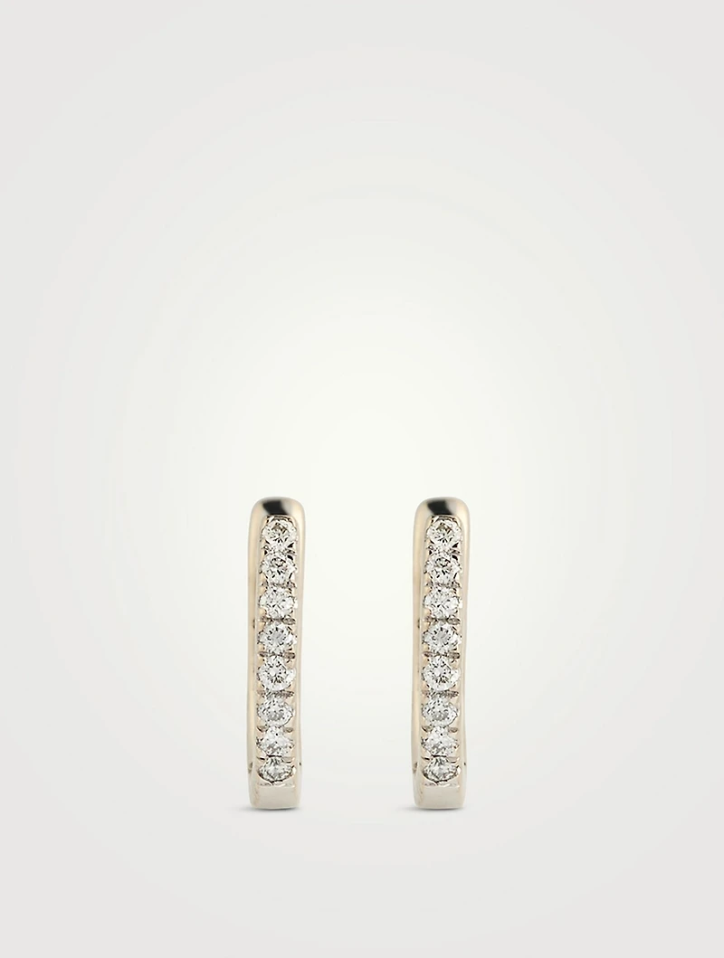 White Gold Pierced Hoop Earrings