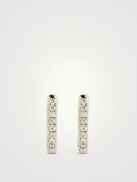 White Gold Pierced Hoop Earrings