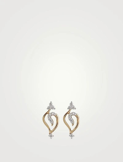 Trista Gold Stud Earrings With Gems