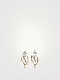 Trista Gold Stud Earrings With Gems