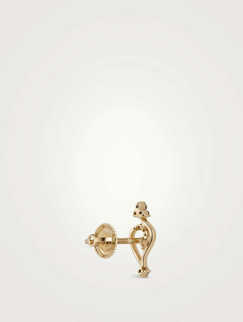 Trista Gold Stud Earrings With Gems