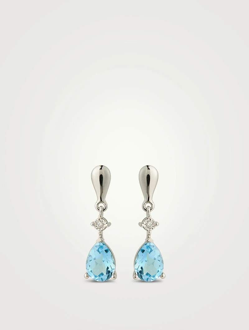 Gold Gem Drop Earrings