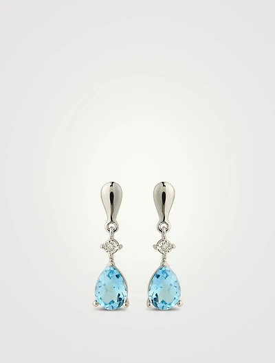 Gold Gem Drop Earrings