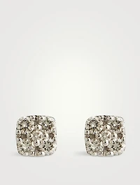 Petite Gold Quad Stud Earrings With Gems