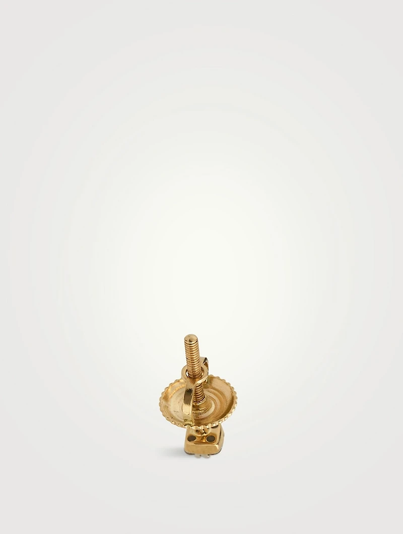 Petite Gold Quad Stud Earrings With Gems