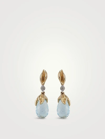 Gold Dewdrops Gem Drop Earrings