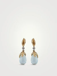 Gold Dewdrops Gem Drop Earrings
