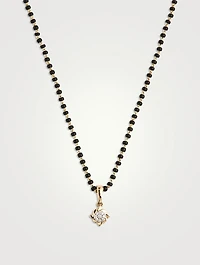 Sanya Gold Beaded Mangalsutra Necklace With Gems