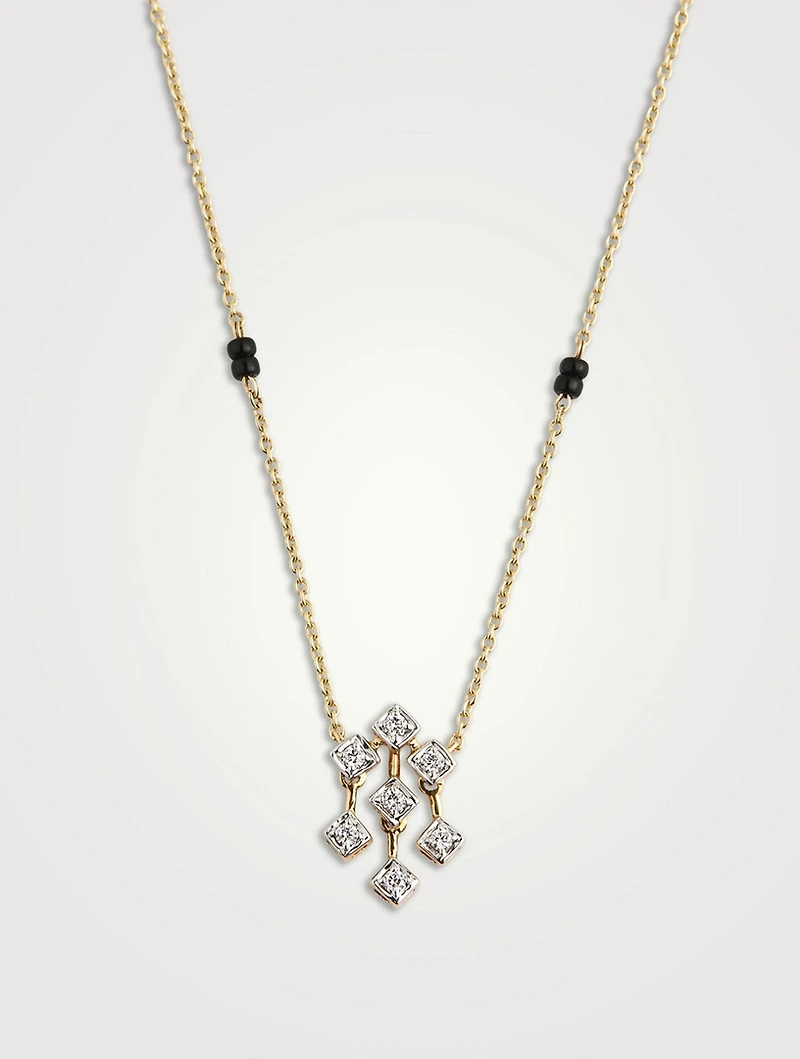 Adveta Gold Mangalsutra Necklace With Gems