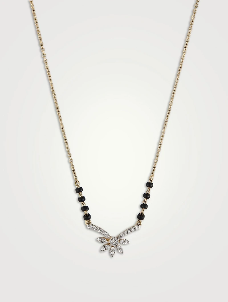 Tania Gold Mangalsutra Necklace With Gems