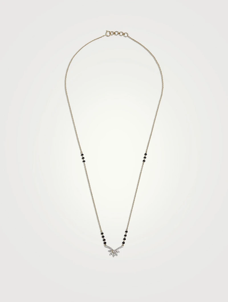 Tania Gold Mangalsutra Necklace With Gems