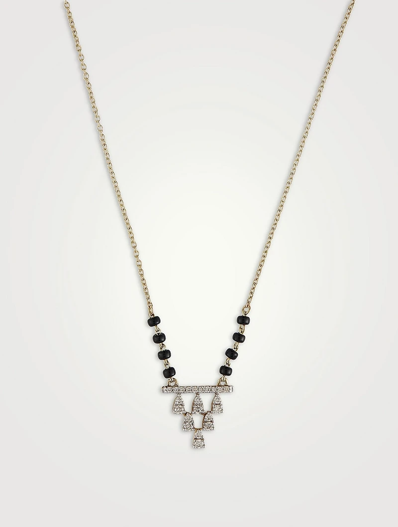 Asna Gold Mangalsutra Necklace With Gems
