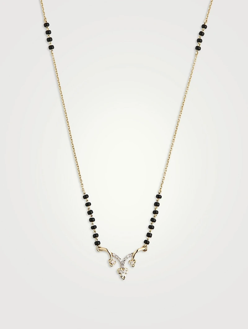 Pariza Gold Mangalsutra Necklace With Gems
