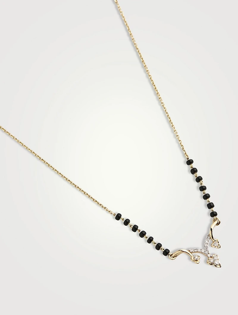 Pariza Gold Mangalsutra Necklace With Gems