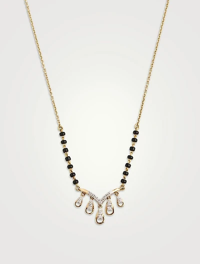 Panya Gold Mangalsutra Necklace With Gems