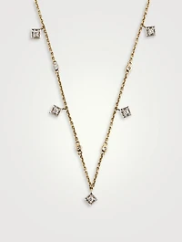Gold Quad Fine Necklace With Gems
