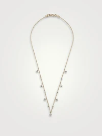 Gold Quad Fine Necklace With Gems