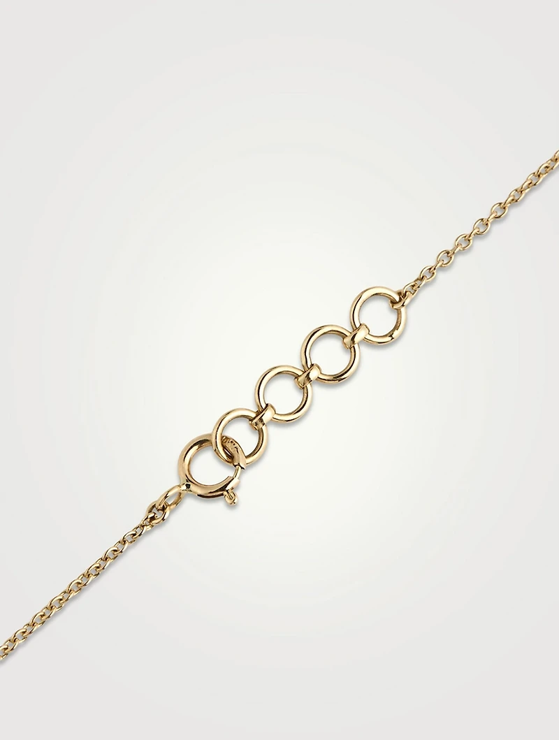 Gold Dewdrop Evil Eye Gem Necklace