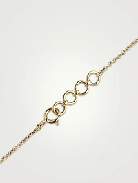 Gold Dewdrop Evil Eye Gem Necklace