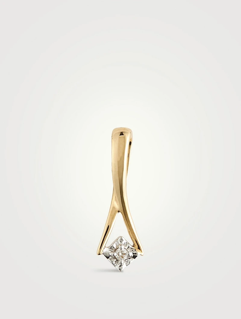Gold Falling Star Charm With Gems