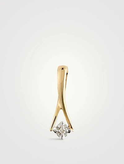Gold Falling Star Charm With Gems
