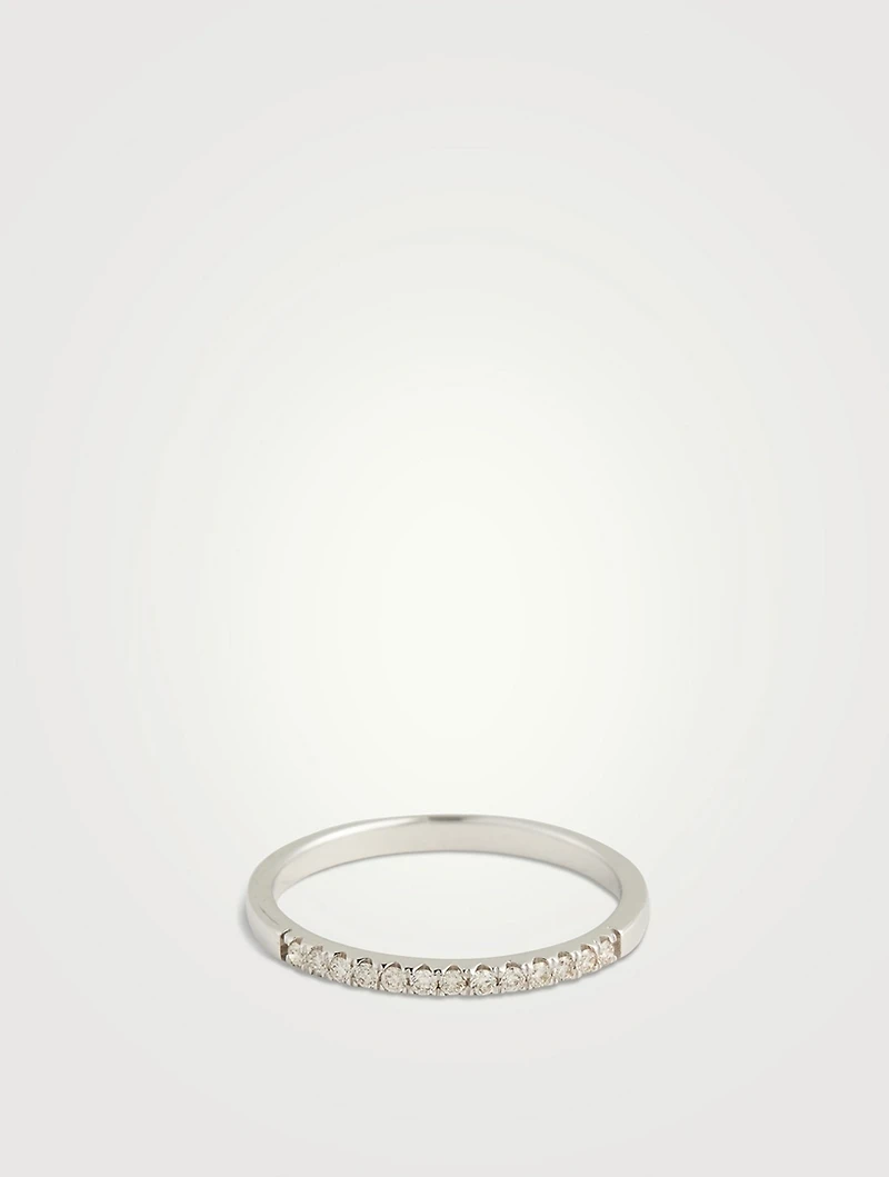 Fee White Gold Glitter Band With Gems