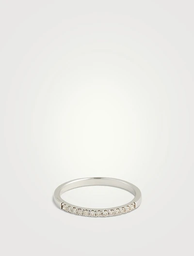 Fee White Gold Glitter Band With Gems