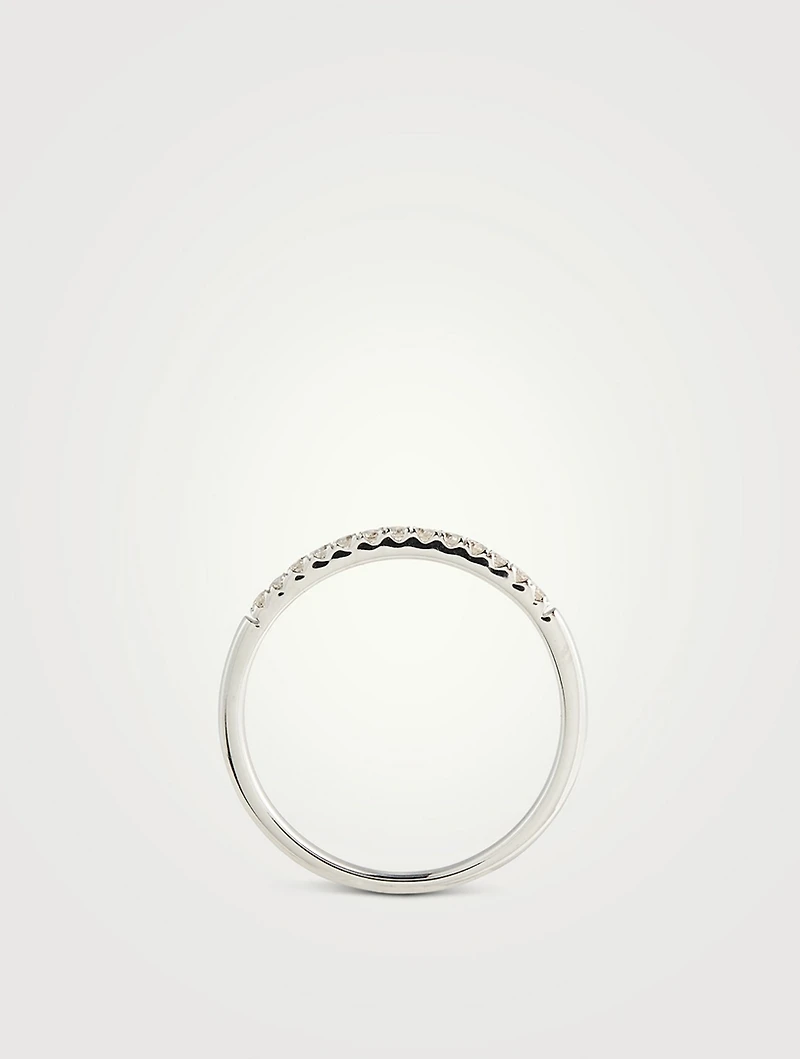 Fee White Gold Glitter Band With Gems