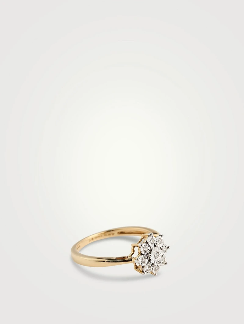 Gold Bunch Plate Ring With Gems