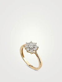 Gold Bunch Plate Ring With Gems